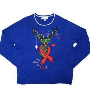 Jolly Sweaters XXL Holiday Sweater Festive Reindeer Funny ugly christmas sweater